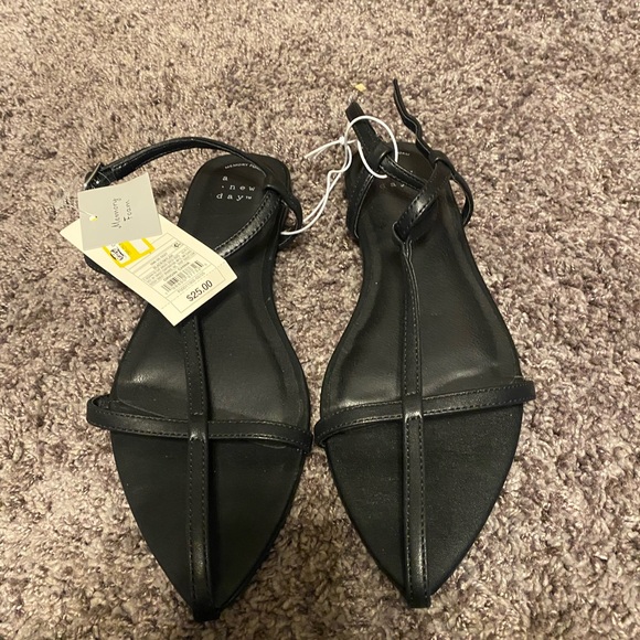 a new day Black T-Strap Sandals - Picture 1 of 2